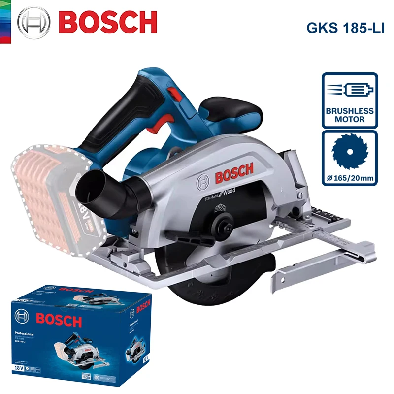 Bosch GKS 185-Li Cordless Circular Saw 165Mm Brushless 18V Portable Woodworking Electric Saw Multifunctional Cutting Power Tool