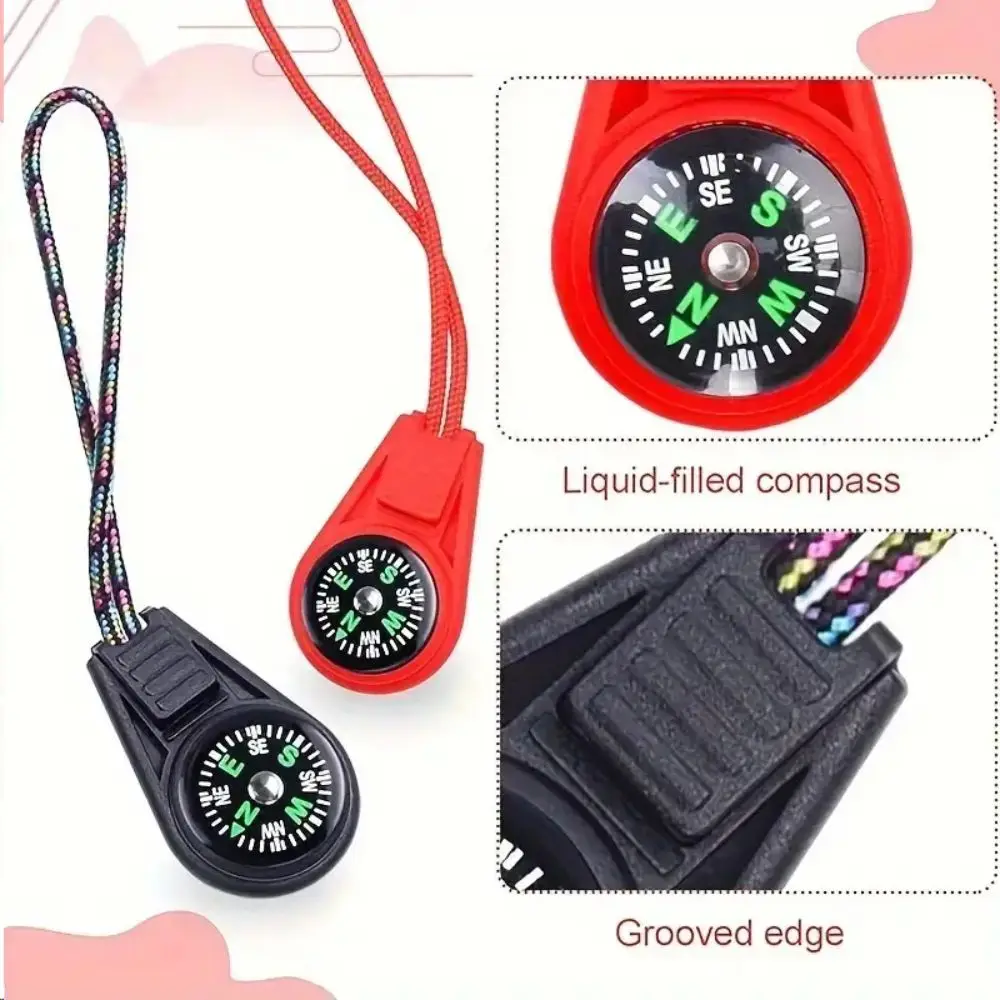 Waterproof Mini Survival Compass Multifunctional Keepsake Pocket Compass Portable Random Color Lanyard Compass Outdoor