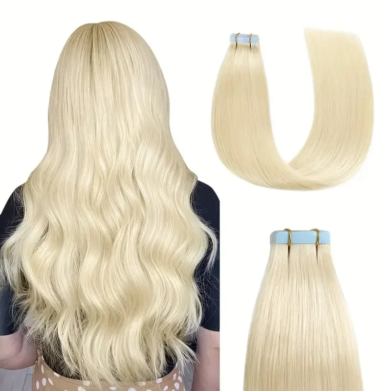 14/20in Ugeat Tape in Hair Extensions Human Hair Real Natural Brazilian Remy Hair Straight Seamless Skin Weft for Women Balayage