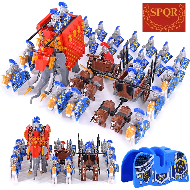 Medieval Age Castle Knights Spartan Warriors Crusader Roman Legion Infantry War Horse Chariot Building Bricks Blocks figures toy