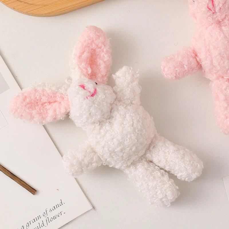 

Plush Rabbit Pendant with Movable Joints Long Hair Bunny Keychain for DIY Clothing Bag Decoration Kawaii Doll Accessory 1pcs