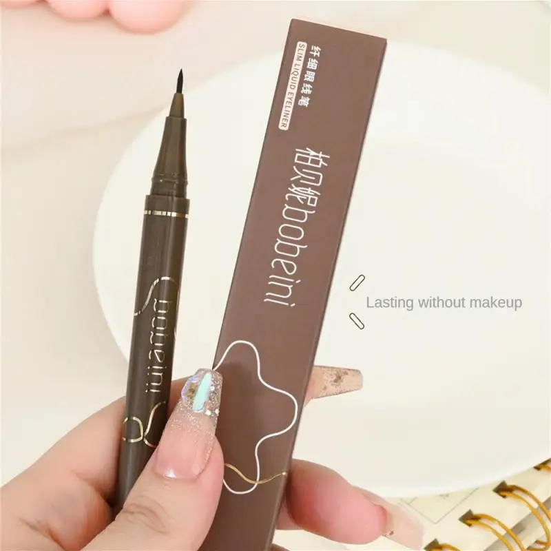 Waterproof Quick Dry Liquid Eyeliner Pen Ultra-fine Matte Black Brown Lasting Lying Silkworm Eyeliner Pencil Beauty Eyes Makeup 