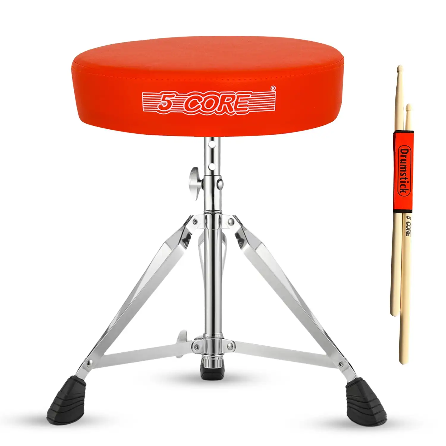 

5 Core Drum Throne Padded Adjustable Guitar Stool Drummer Seat for Adults & Kids DS CH ORG