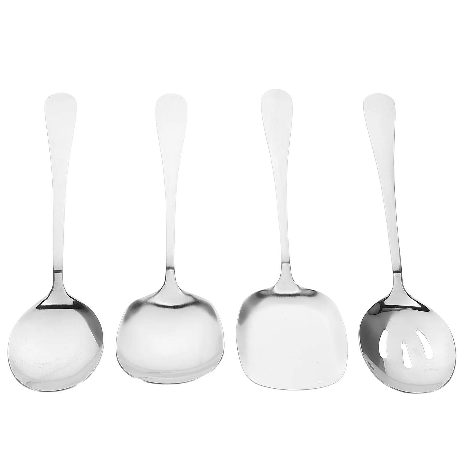 

4Pcs Stainless Steel Serving Spoons Large Capacity Perforated Spoon for Kitchen Restaurant Buffet Serving Tools