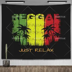 Reggae Music Slogan Just Relax Poster Flag Banner Hip Pop Wall Hanging Tapestry for Living Room Tapestries Decoration For Home