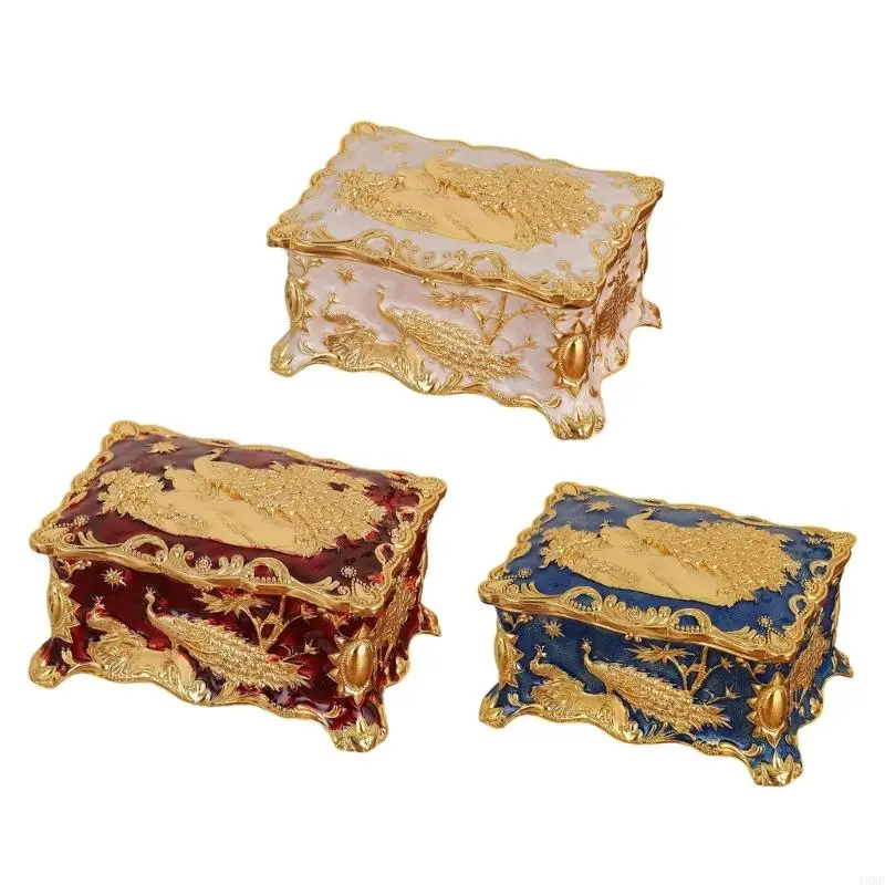 

Y3NE Уникальный футляр для ювелирных изделий в форме павлинов с цветной конструкцией из цинкового сплава для защиты ценных от