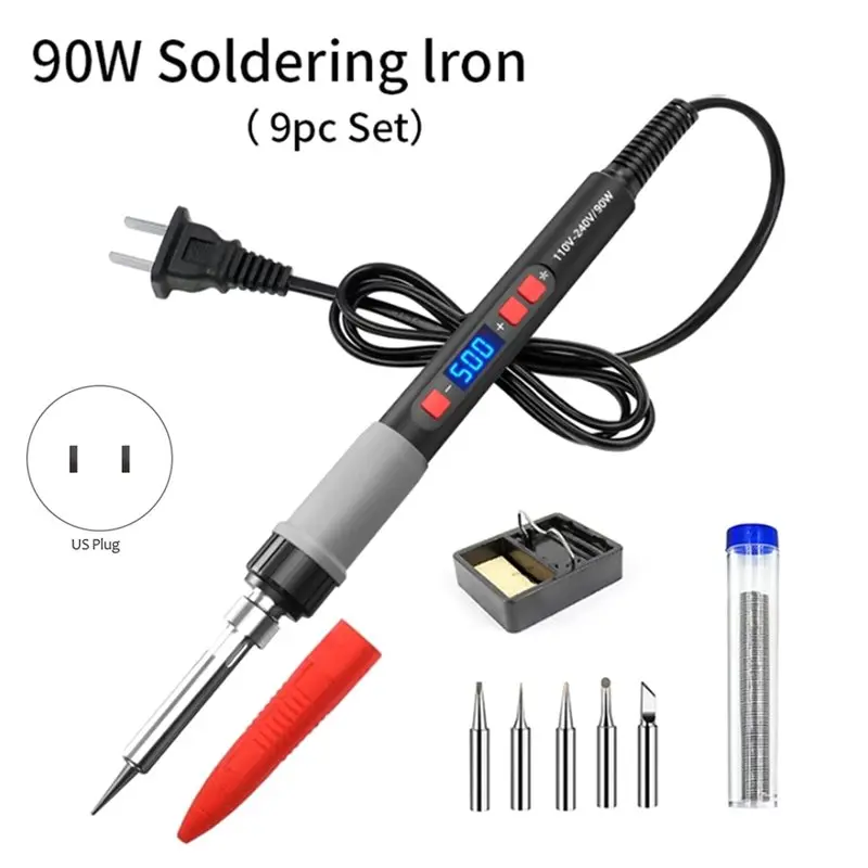 AB33-90W Soldering Iron Kit Soldering Iron Kit, 90W High Power Soldering Iron, Fast Heating, Digital Display US Standard US Plug
