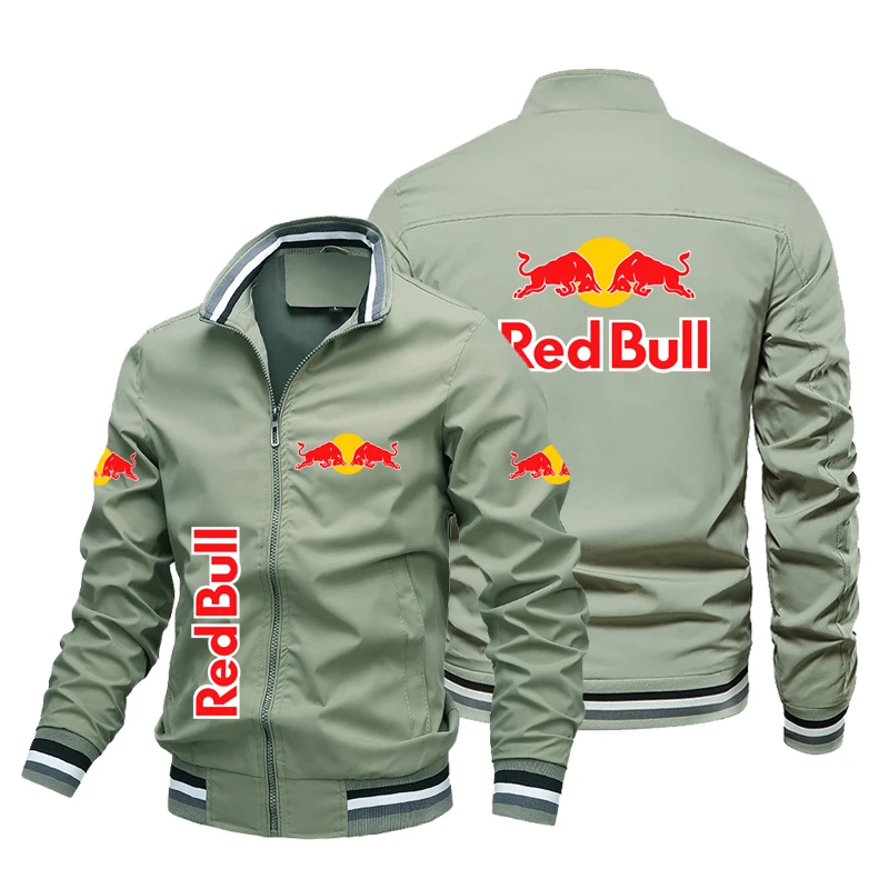 Jaqueta de motocicleta impressa com logotipo Red Bull, corta-vento masculina, jaqueta de corrida Red Bull, jaqueta esportiva Red Bull, roupas masculinas