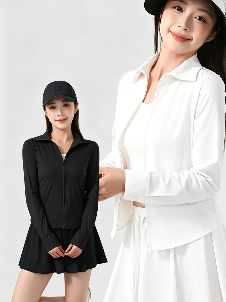 

Effective UV Protection Breathable Comfortable Slimming Ice Cool Feeling Versatile Slim Fit Shirt Sun Protection Clothing T877