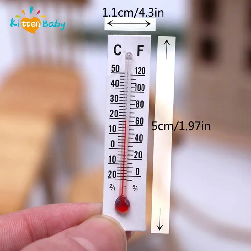 5Pcs Cute Dolls House Accessories Mini Paper Thermometer Model Dollhouse Paper Thermometer Paper Moisture-proof