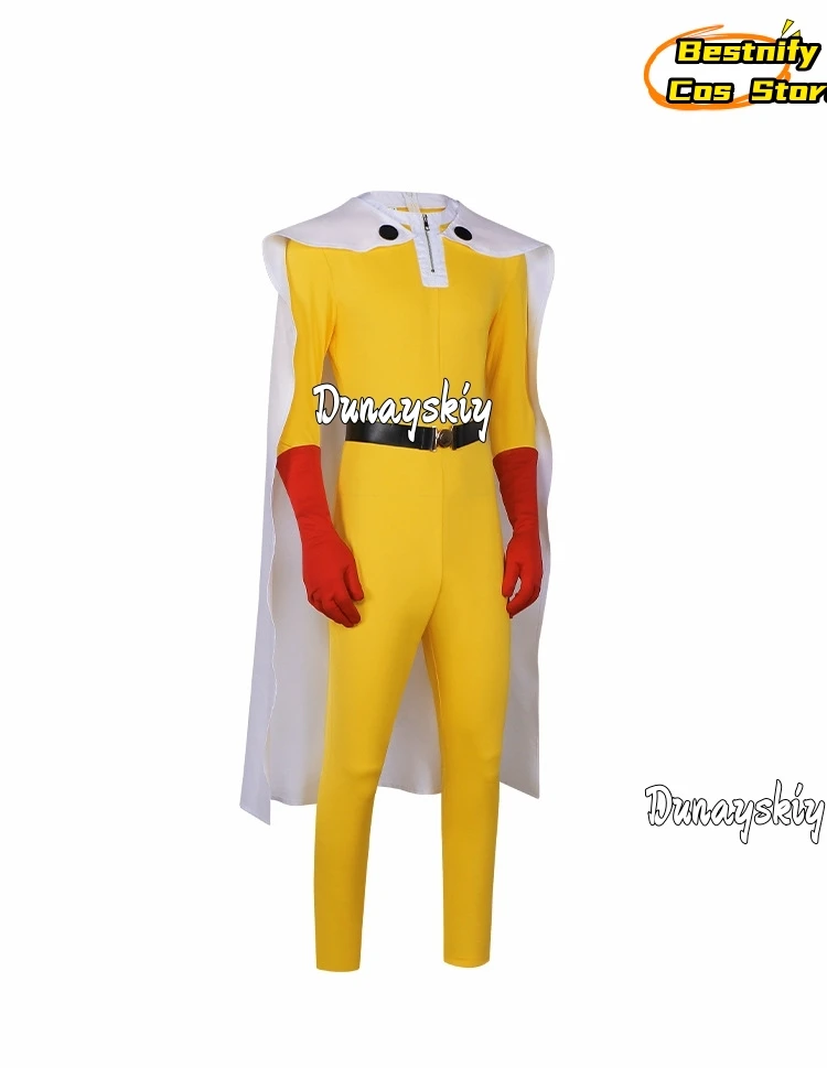 Saitama MAN Cosplay Jumpsuit Costume {Bestnify Cos}White Cape Red Boots Full Set Accessory Anime Halloween Saitama Disguise Suit view 5