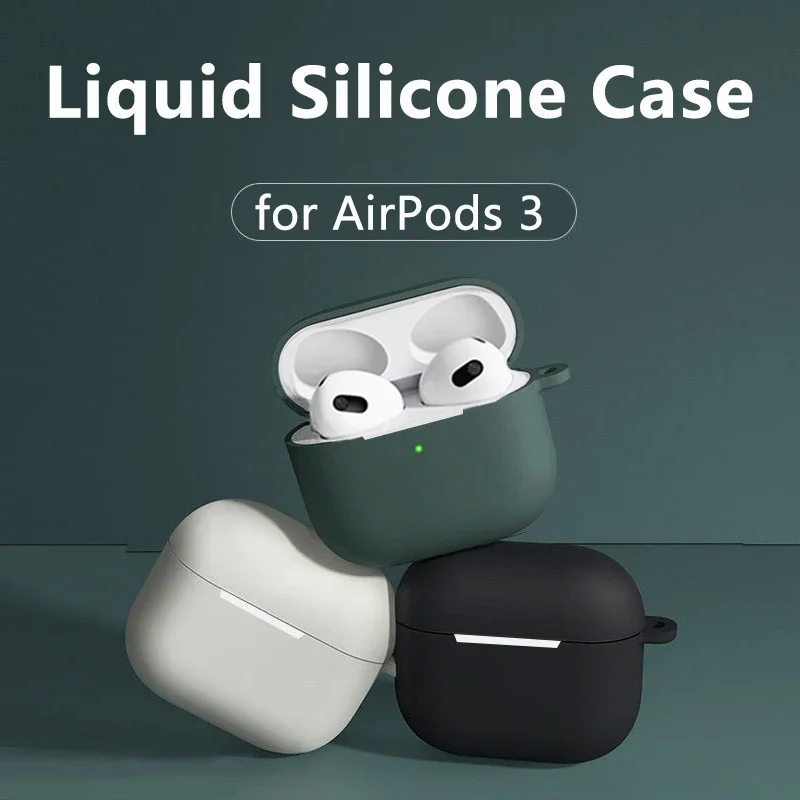 Originele Vloeibare Siliconen Hoes Voor Apple Airpods 3e Generatie Draadloze Oortelefoon Case Voor Apple Airpods 3 Oplaaddoos Tassen