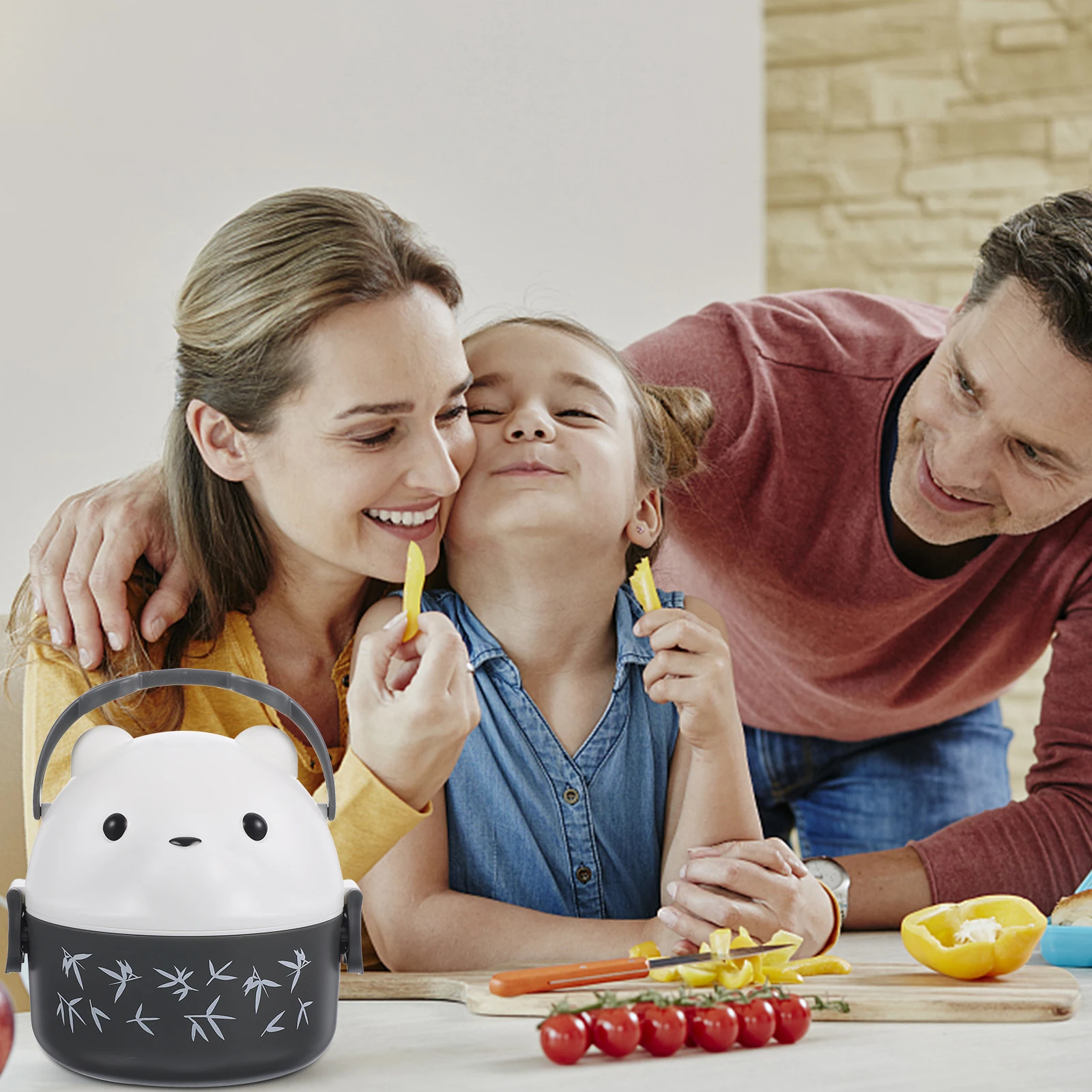 

Children's Lunch Box Bento Case Adult Boxes Salad Container for Rectangle Double Layer