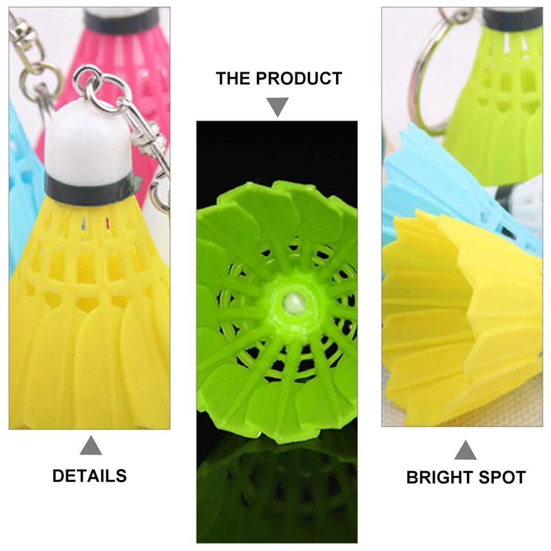 6Pcs Badminton Key Ring Badminton Keychain DIY Shuttlecock Ball Charms Ring Keychain Handbag Backpack Hanging Ornament