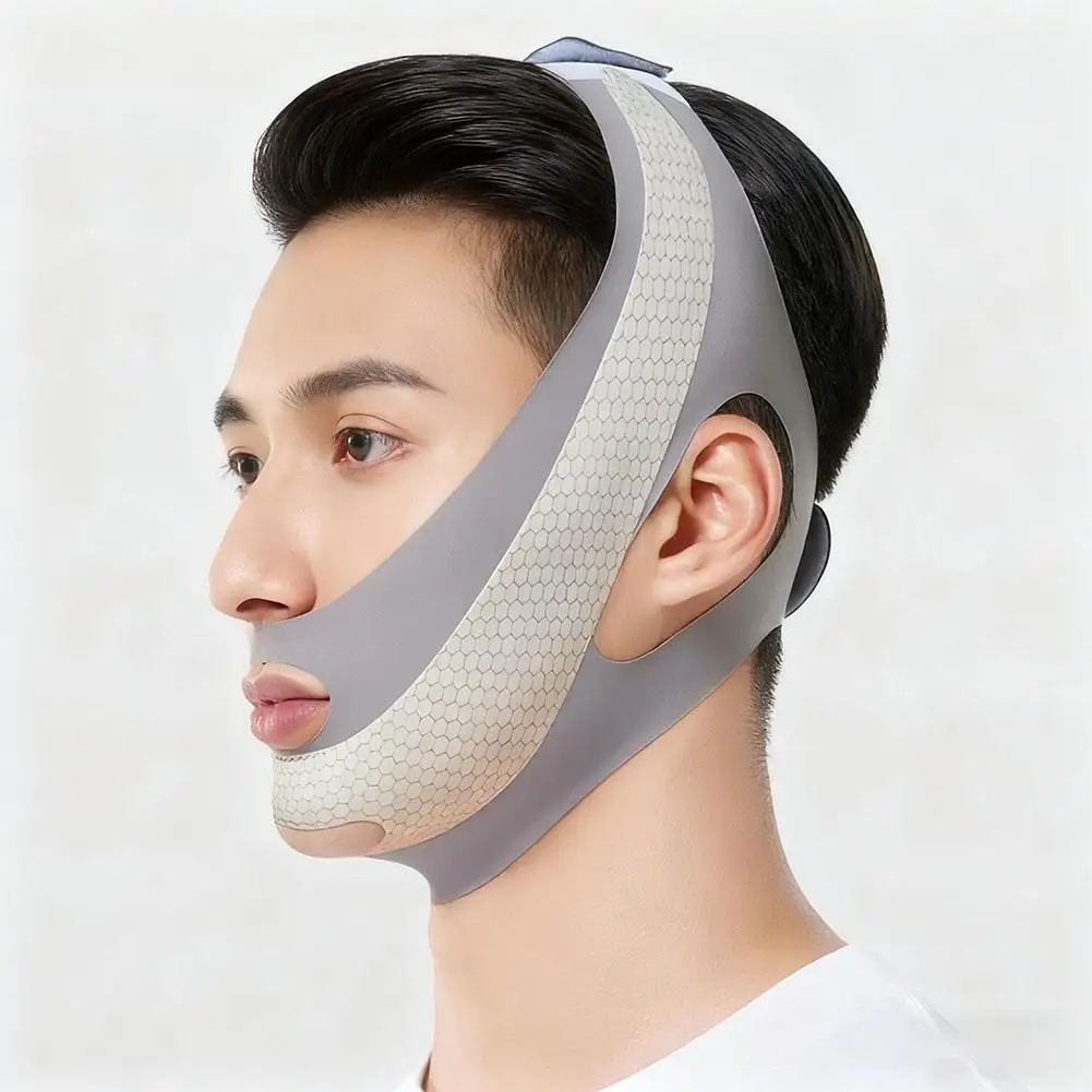 Mascarilla Facial Moldeadora Transpirable Elástica Reafirmante y Tensora para el Cuidado de la Piel con Correa Adelgazante para Mentón, para Mujer y Hombre