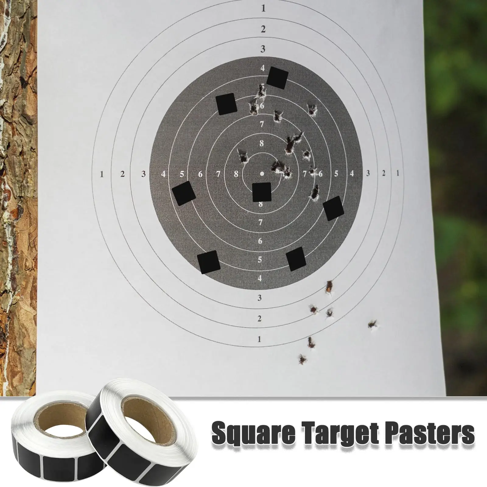 Tactical Self-Adhesive Square Target Pasters Target Board Repair Nail Sticker Paper Outdoor Shooting Range Targets  Kraft Labels