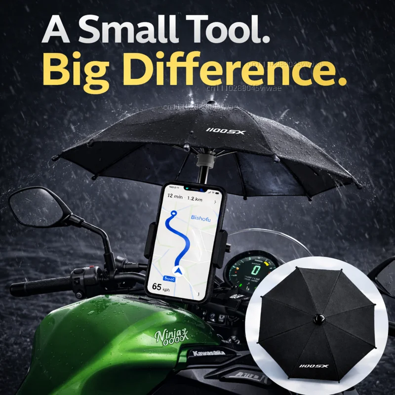 

For Kawasaki Ninja 11000SX Motorcycle Phone Umbrella Holder Waterproof Sunshade Anti Glare Rainproof Handlebar GPS Mount