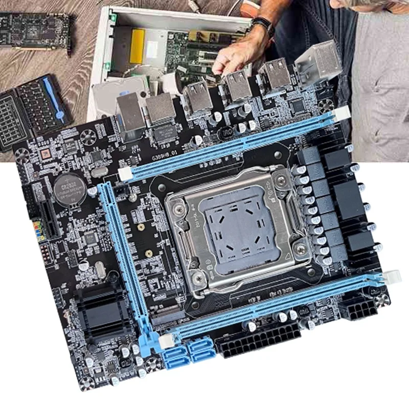 X79 Motherboard V389+SATA Cable+Switch Cable+Baffle M.2 NVME LGA2011 Support E5 2630 2660 2650V2 CPU For CF LOL PUBG