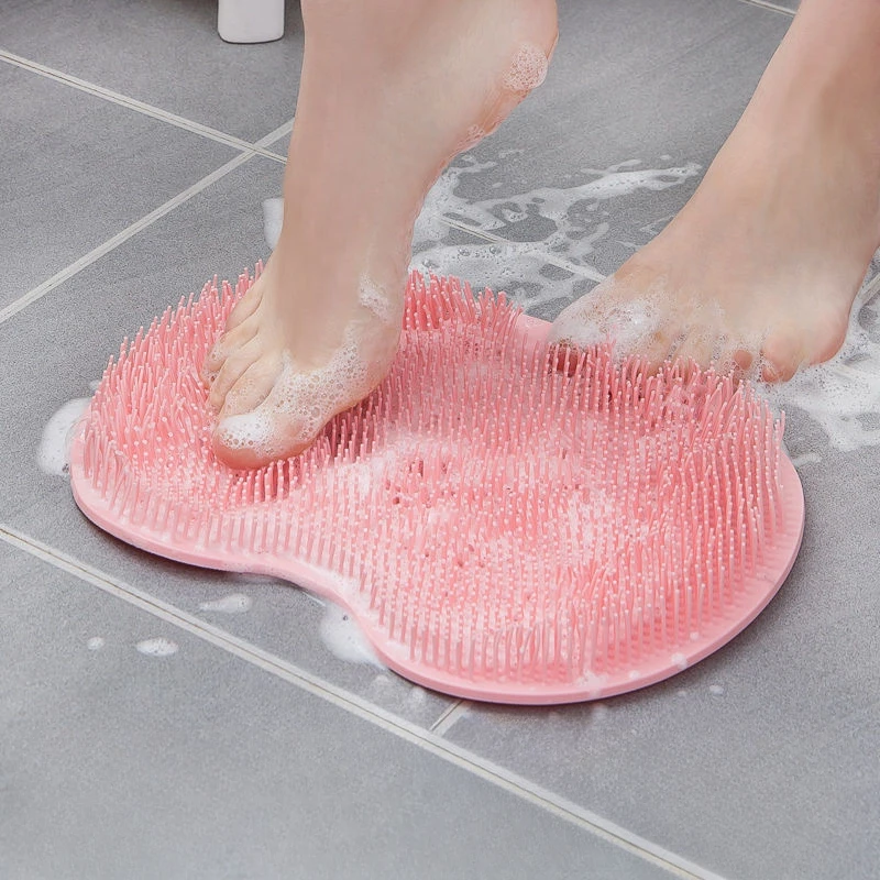 

Foot Wash Brush Rub Back with Sucker Brush Bathroom Tool Foot Massage Pad Shower Massage Mat Exfoliating Bath Pad Bath Sponge