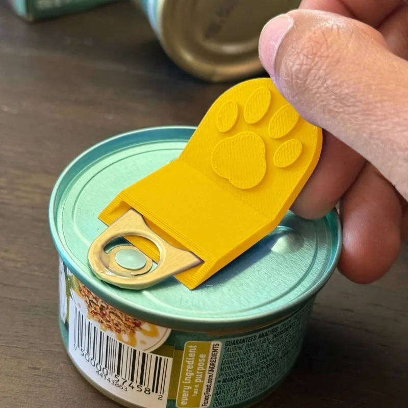 Cute Cat Paw Pet Food Can Opener Easy Ring Pull Opener Tool for Cat Dog Canned Food Protect Nails Ergonomic Kitchen Accessories