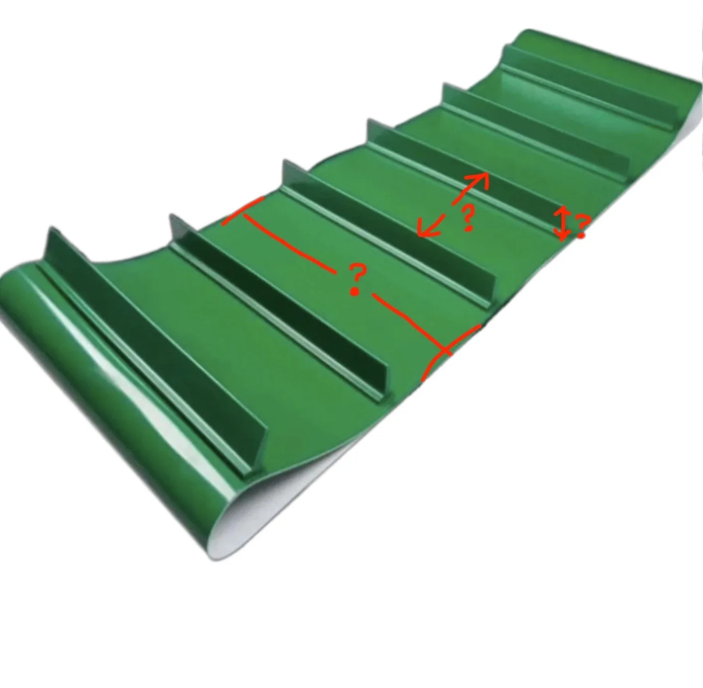 

Perimeter:6400x490x2mm(with Cleat-h:50mm) Green Pvc Conveyor Belt