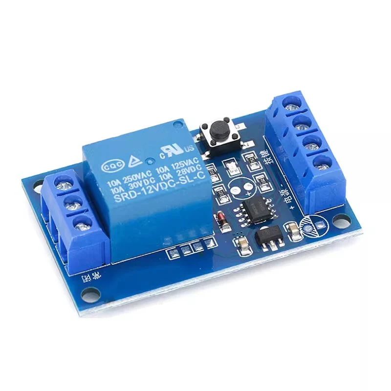 1PCS Single Key Bistable Relay Module 12V Car Modification Switch One-Key Start-Stop Self-Locking