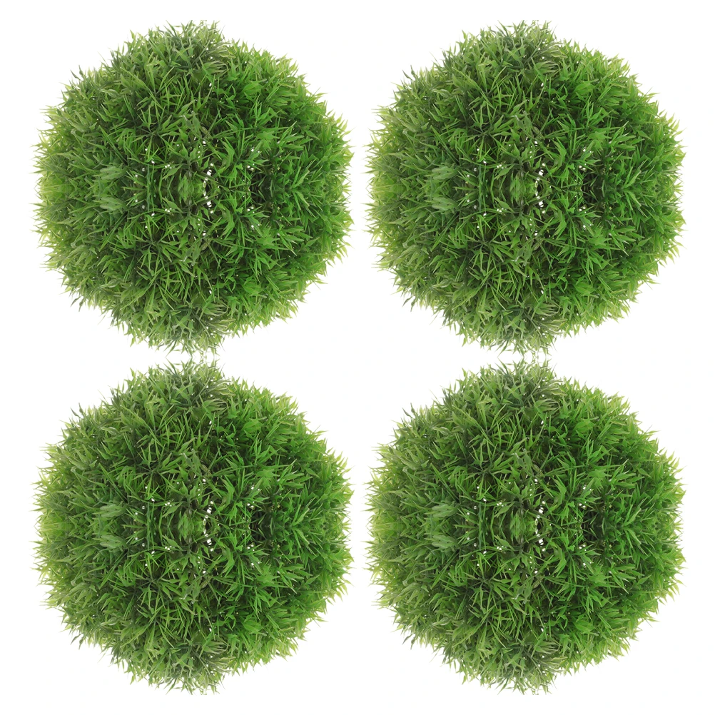 

4 Pcs Artificial Plant Balls Decorative Grass Balls for Ceiling Plastic Lightweight Installation Green DesignPlant