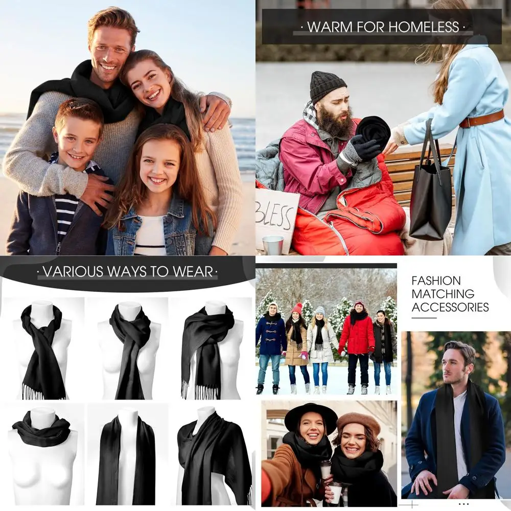 

Set of 48 Cashmere Tassel Shawls, 13.8x78.8in, for Weddings and Party Favors