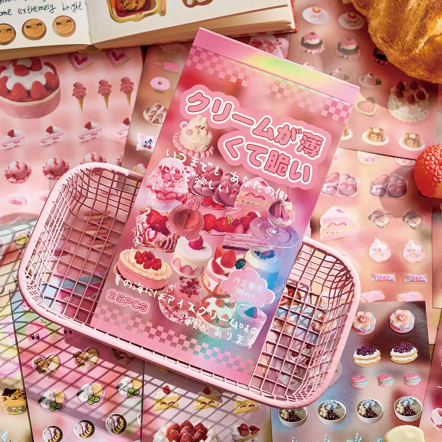 25sheets Kawaii Japanese Showa cuisine themed die cut sticker book creative collage Junk Journal DIY diary scrapbook cute sticke