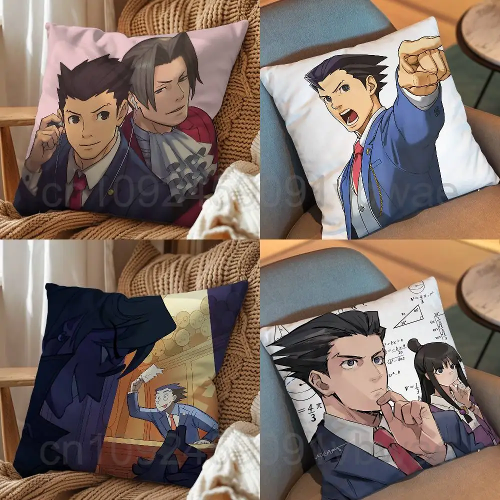 DL-6 Ace Attorney Phoenix Wright – taie d'oreiller, coussins de bureau, adaptés au canapé, à la voiture, à la chambre à coucher, housse de coussin décorative