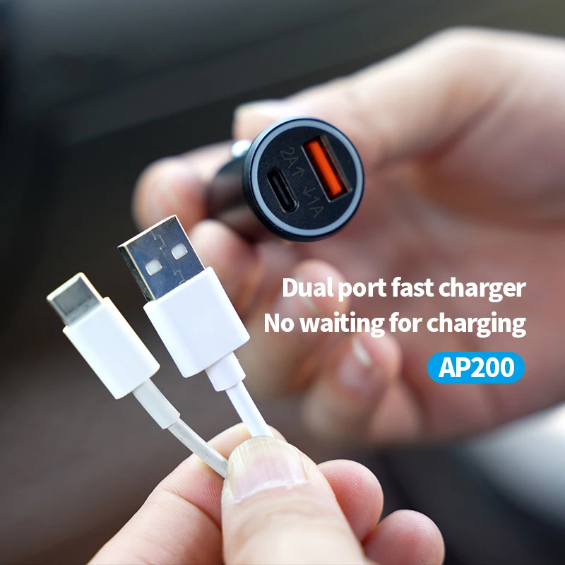 Автомобильное зарядное устройство с GPS-локатором, 20 Вт, USB Type C QC3.0