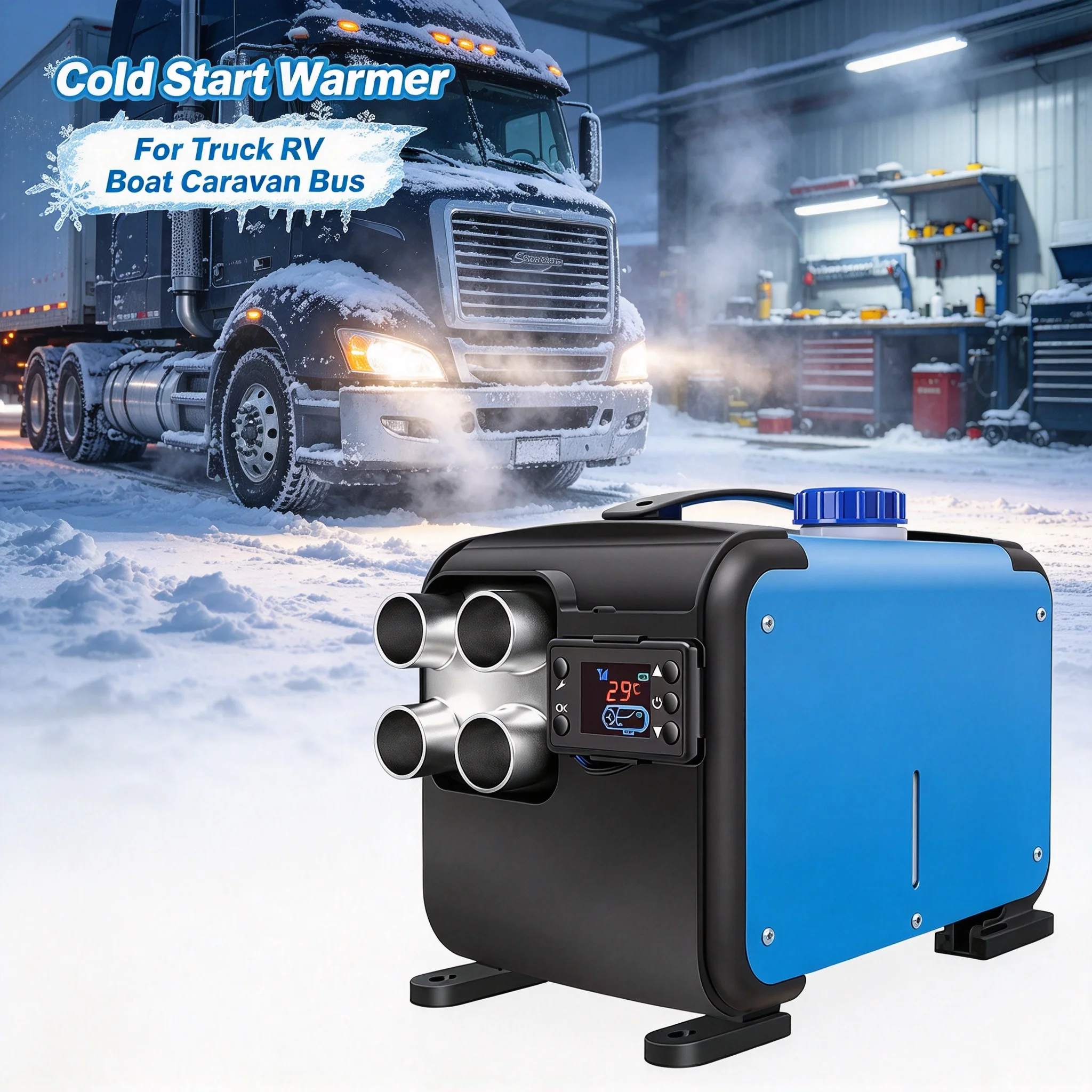 5KW Diesel Air Heater 12V 24V 220V Car Parking Heater Wireless LCD Remote Control Engine Preheater Warmer for Truck RV Trailer