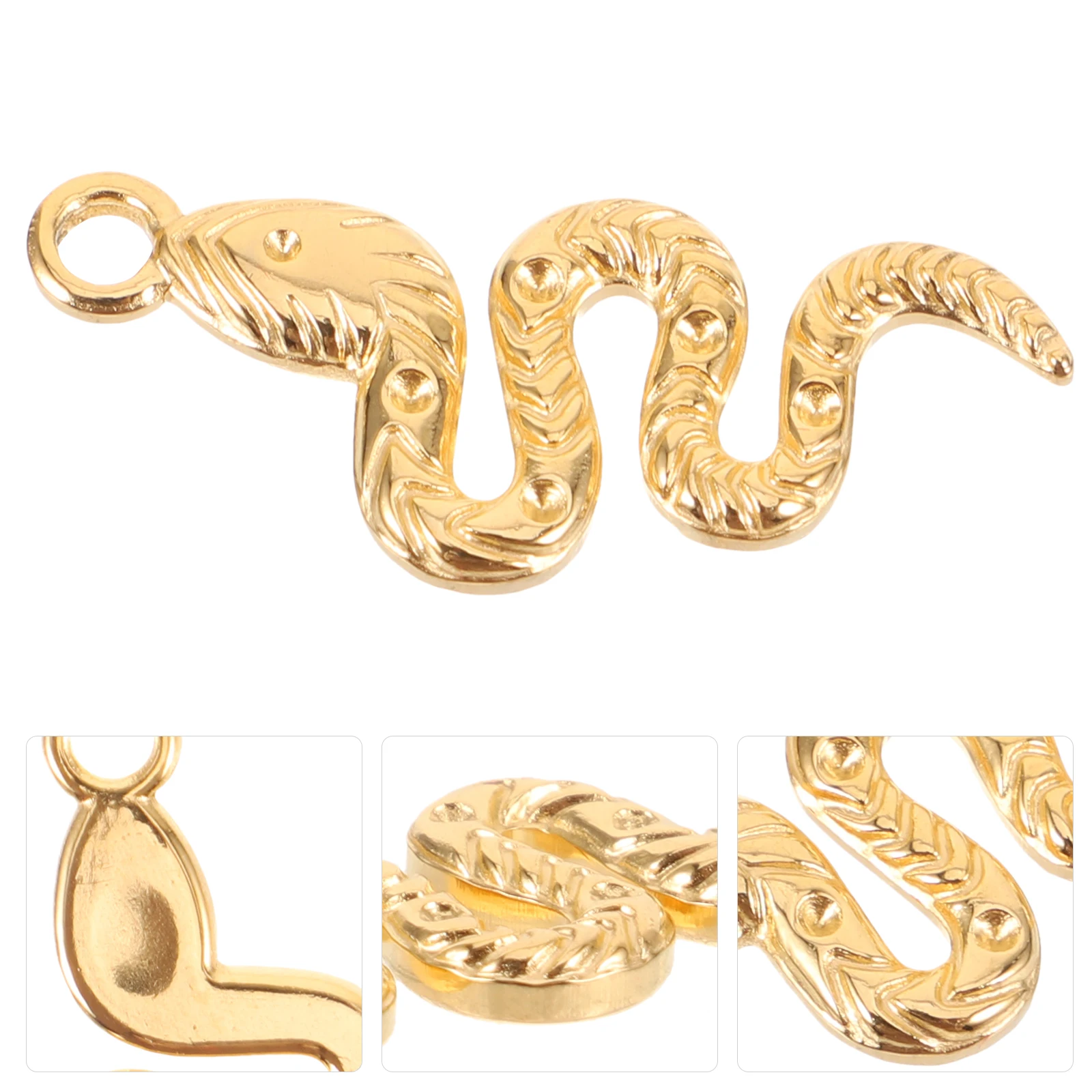 

5pcs Snake Shape Pendant DIY Jewelry Making Supplies Metal Charm Vintage Gold Tone Necklace Bracelet Earrings Accessories