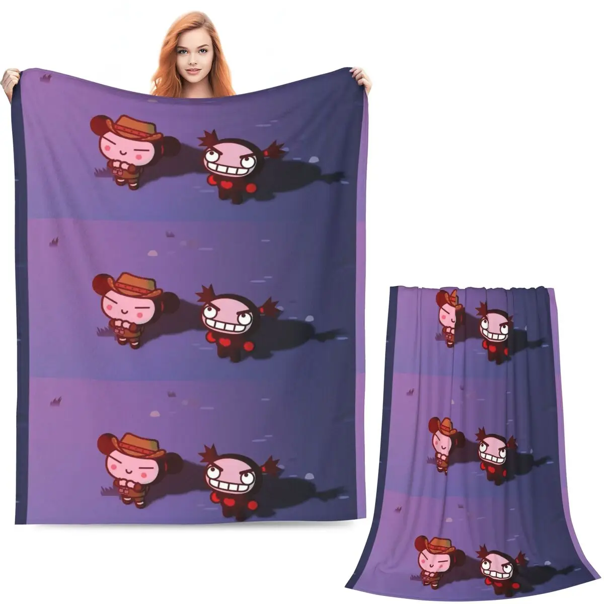 Cartoon Garu Pucca Animation (15) Blankets Soft Warm Flannel Throw Blanket Plush for Bed Living room Picnic Travel Home Couch