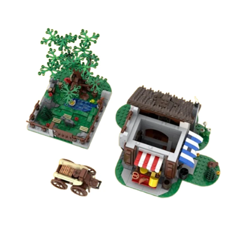 Spot MOC-193841 Small Particle Assembled House Building Tree Series Building Blocks Puzzle Gift Toy Model Ornament