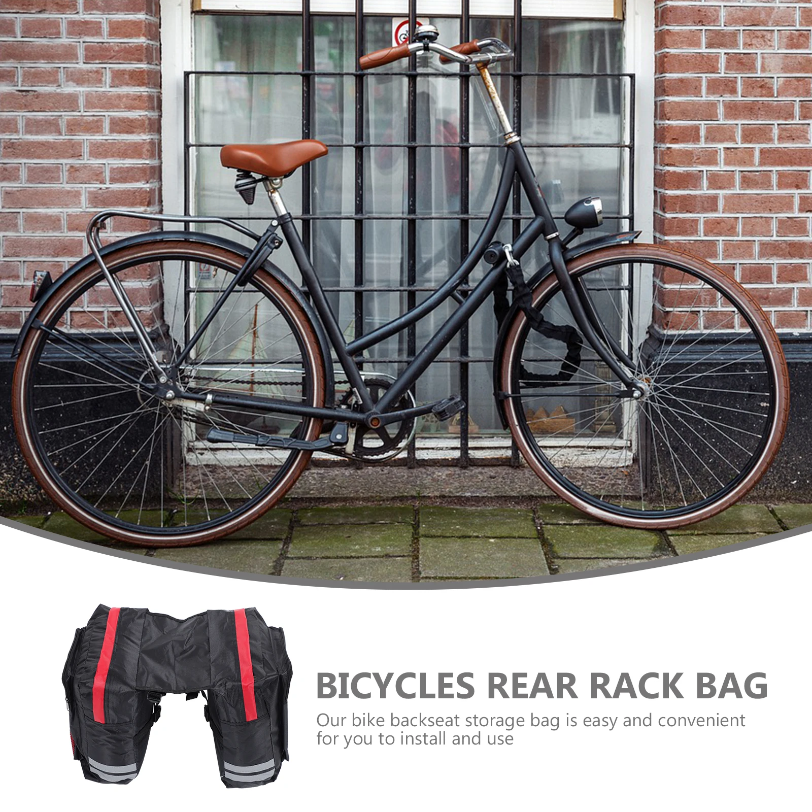 

Large Capacity Rear Rack Bag Durable Pvc Bicycle Backseat Storage Pouch Mesh Pocket Dual Saddle Panniers For Mountain Bike