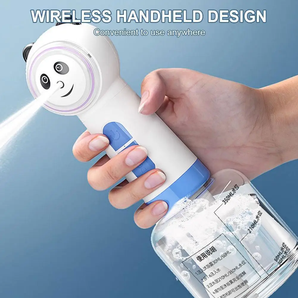 Pet Bubbler Panda Style Usb Charging Cat Dog Electric Shampoo Soap Foam Machine Pet Cleaning Bathing Tools