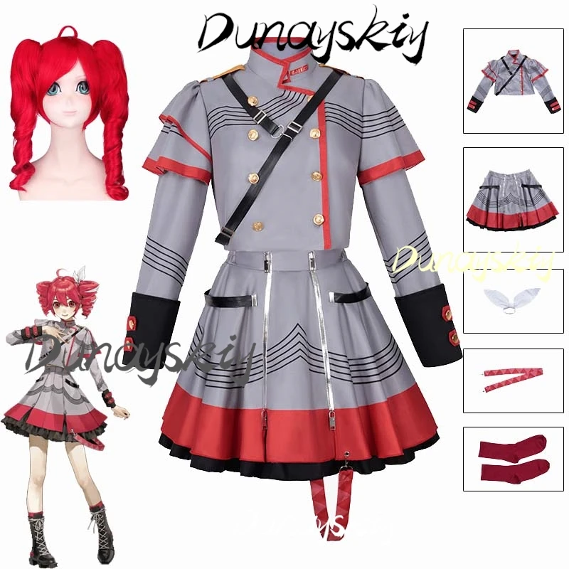 Kasane Teto Cosplay Anime Vtuber Costume Synthesizer V Teto's Wigs Outfit Uniform for Women Party Performance Customized