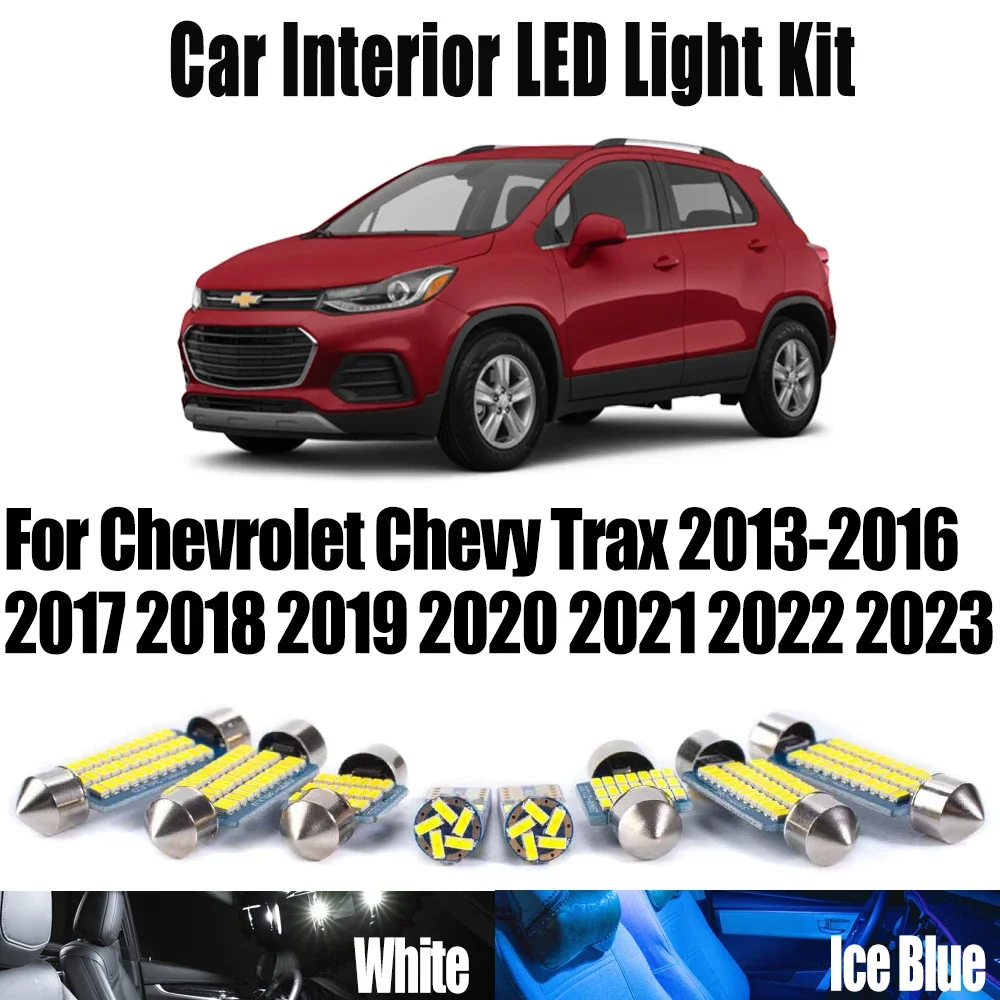 

13 шт. Canbus светодиодные внутренние купольные лампы для чтения карт, комплект ламп для Chevrolet Chevy Trax 2013-2020 2021 2022 2023 автомобильные аксессуары