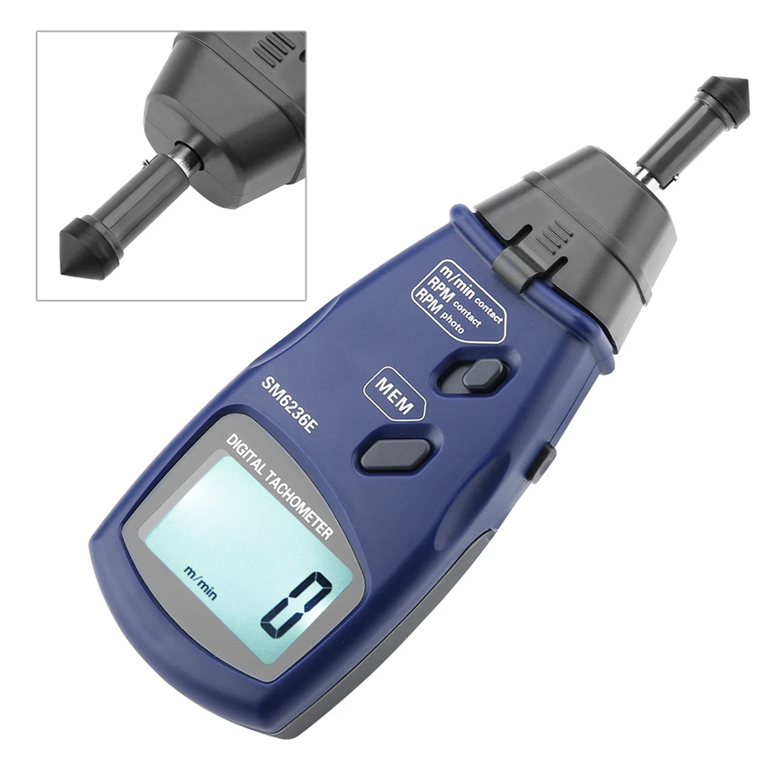 Тахометр ЖК-тахометр SM6236E лазерный/контактный тахометр 5 цифр 18 мм цифровой ЖК-дисплей тахометр тестер вращения цифровой тахометр