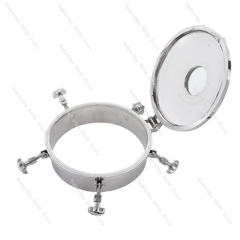 Stainless Steel Round Pressure Manhole Cover with Sanitary Sight Glass, Clamp Type for Tank Vessel & Brewery Equipment