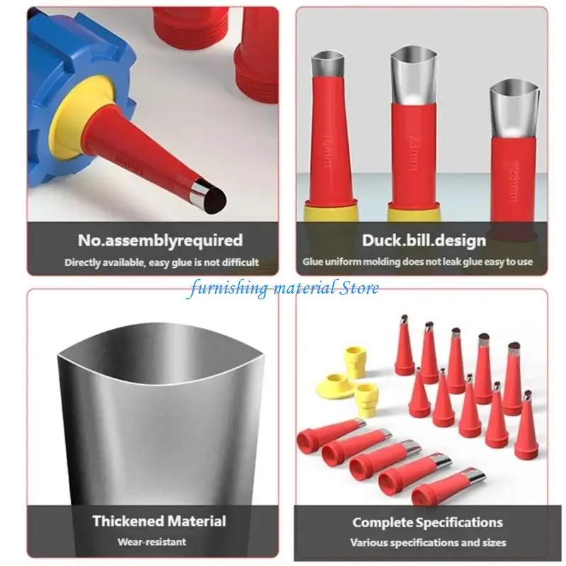 Y5GD 23Pieces Glues Nozzle Set Features 15 Different Tips and 8 Strong Bases for Quick Application in Homes and Repair Work