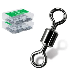 50-100pcs/box Fishing Barrel Bearing Rolling Swivel Solid Ring LB Lures Connector 14 Size Fishing Tackle Accessories Fish Tool