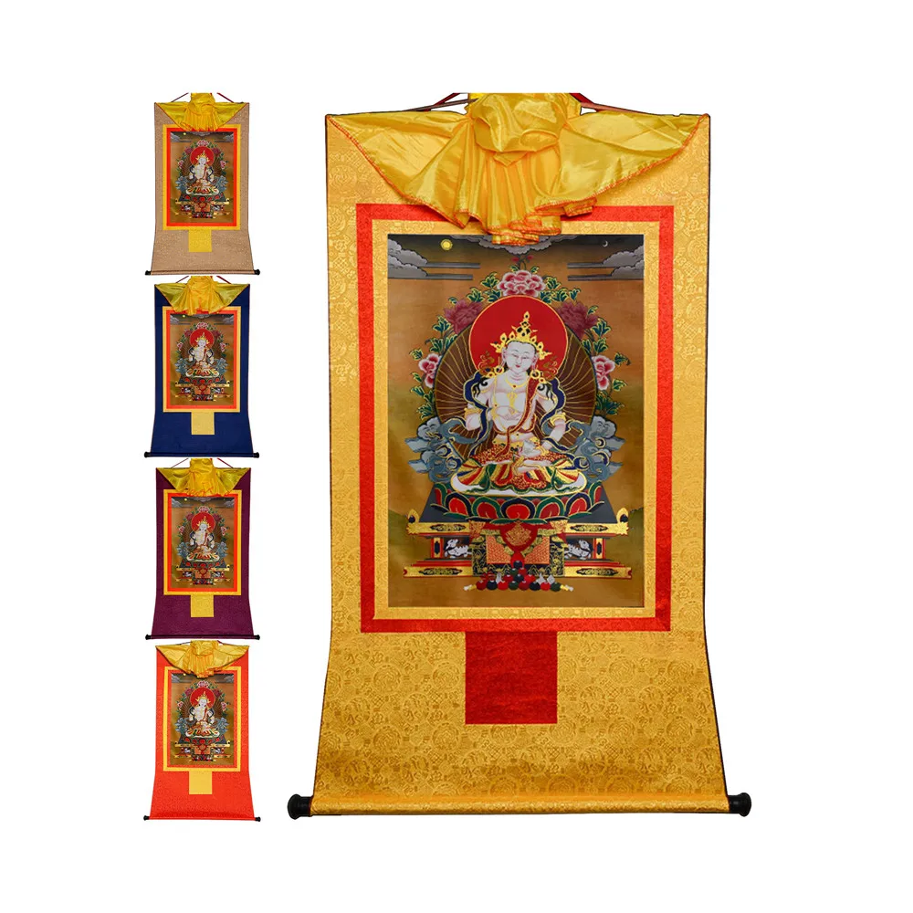 

Gandhanra Bronzing Printed Thangka Art - Vajrasatva Thangka,Hand Framed Tibetan Buddhist Thangka