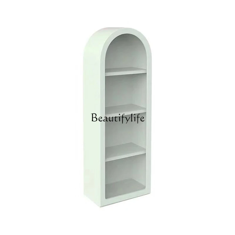 

American simple solid wood bookcase living room light luxury modern display cabinet