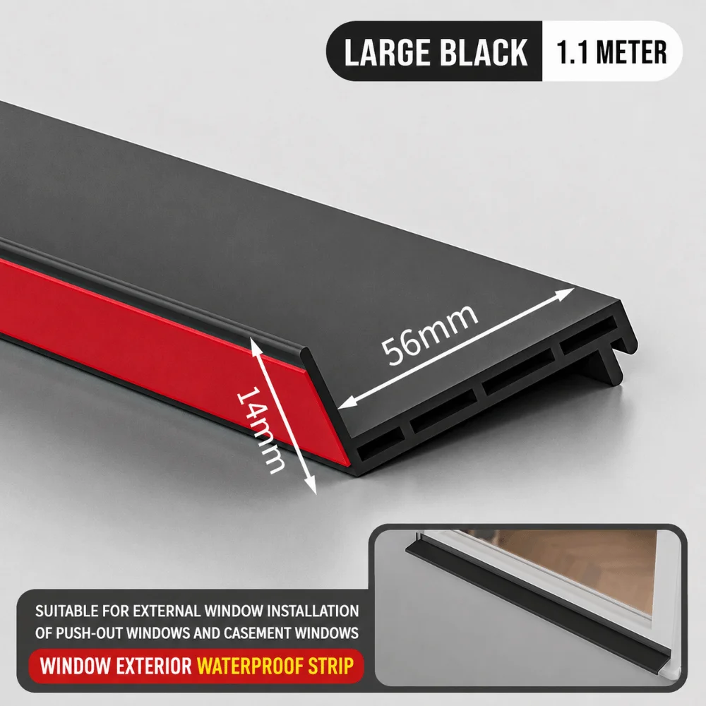 1.1m Length TPE Window Water Blocking Bar Thick Cold Resistant Window Seal Strip Windproof Waterproof Dustproof Soundproof