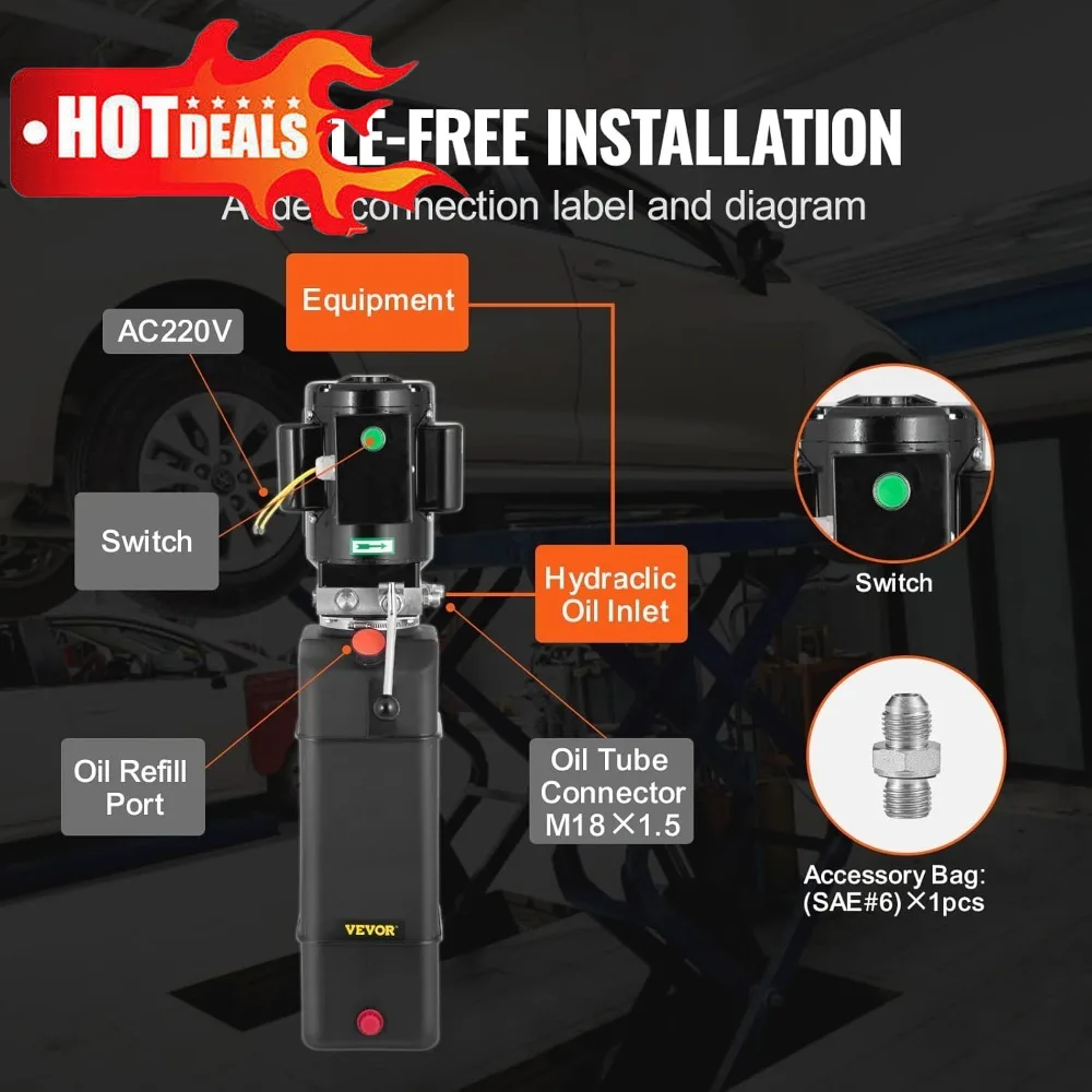 

Bestseller Hydraulic Power Unit 2950 PSI 3 HP 220V for Car Lifts and Dump Trailers with Reservoir