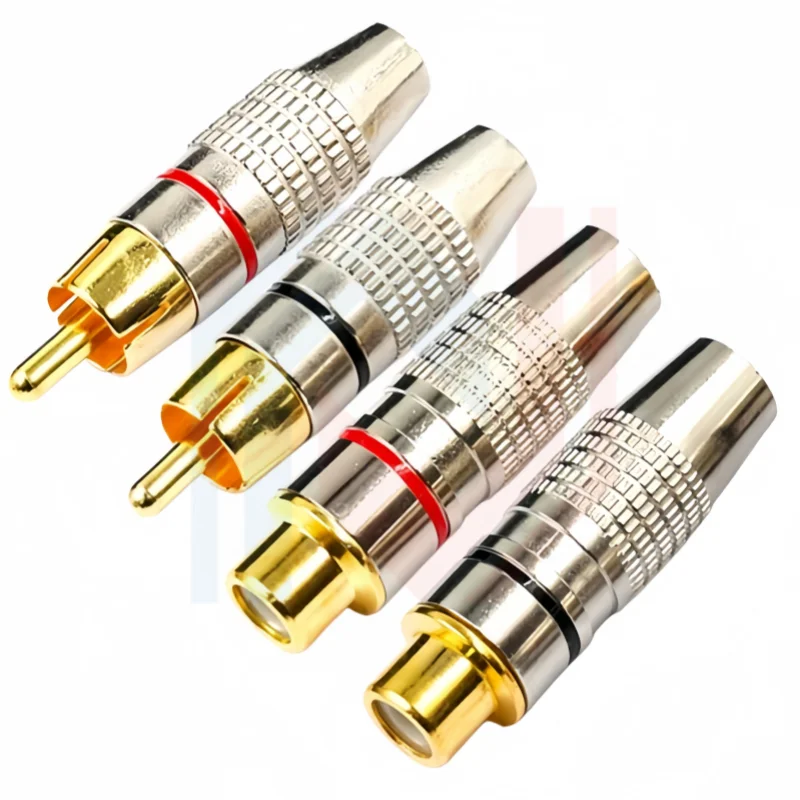 RCA Male/Female Connector Plug Adapter for Audio Cable Plug Video Solder-Free Adapter Cable Converter