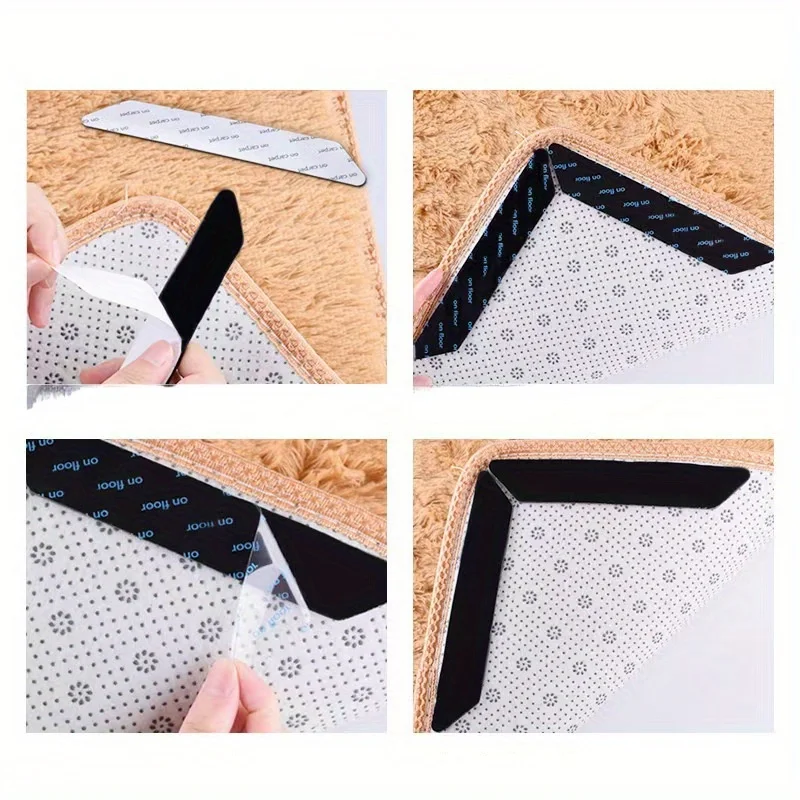 12 قطعة من ملصقات السجاد والأرضيات المضادة للانزلاق مغسولة بالماء ولا توجد علامات. يتم غسل شريط السجاد القابل لإعادة الاستخدام #3