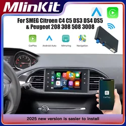 Wireless  Carplay adapter Android Auto For Peugeot Citroen SMEG MRN NAC 508 308 208 3008 C4 DS3 DS5 Support Reverse Camera
